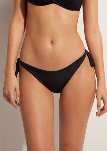 Abajo De Bikini Calzedonia Bow Brazilian Mujer Negras | CO2894WY