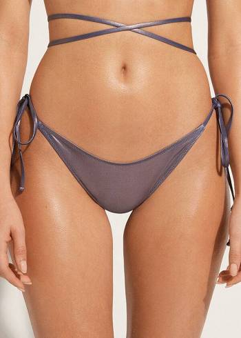 Abajo De Bikini Calzedonia Brazilian Side Tie Daytona Mujer Azules | CO2868WY