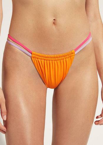 Abajo De Bikini Calzedonia Brazilian String Tokyo Eco Mujer Naranjas | CO2846YU