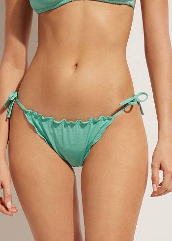 Abajo De Bikini Calzedonia Brazilian String Formentera Mujer Verde | CO2858SO