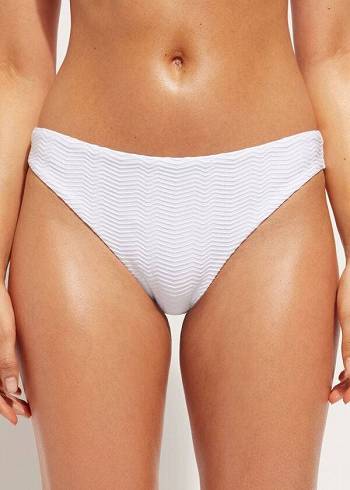 Abajo De Bikini Calzedonia Chevron Casablanca Mujer Blancas | CO2841AP