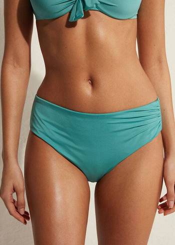 Abajo De Bikini Calzedonia High Cintura Indonesia Eco Mujer Turquesa | CO2765HK