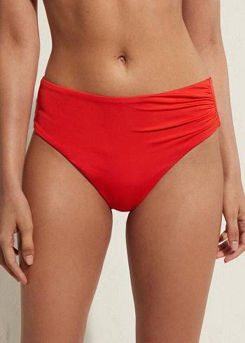 Abajo De Bikini Calzedonia High Cintura Indonesia Eco Mujer Rojas | CO2766GL