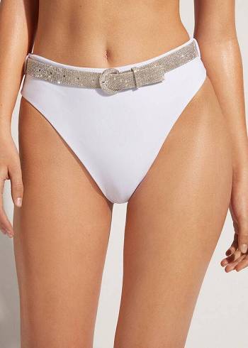 Abajo De Bikini Calzedonia High Cintura Dubai Mujer Blancas | CO2768DN