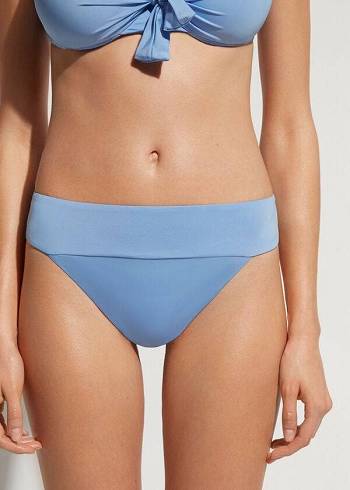 Abajo De Bikini Calzedonia High Cintura Brazilian Indonesia Eco Mujer Azules | CO2773IS