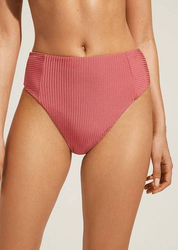 Abajo De Bikini Calzedonia High Cintura Biarritz Mujer Marrones | CO2774UT