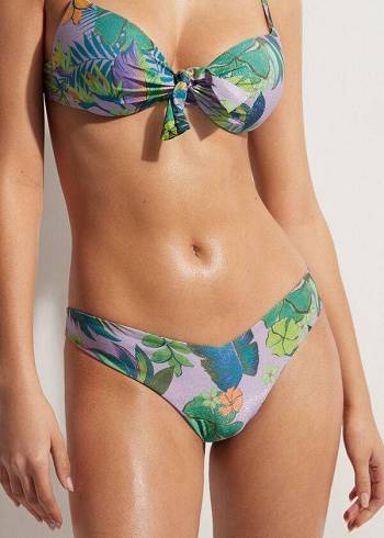 Abajo De Bikini Calzedonia High Cut Brazilian Brasilia Mujer Moradas | CO2807KI