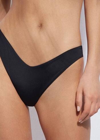 Abajo De Bikini Calzedonia High Cut Indonesia Eco Mujer Negras | CO2796EX