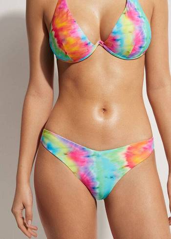 Abajo De Bikini Calzedonia High Cut Orlando Mujer Multicolor | CO2794TV