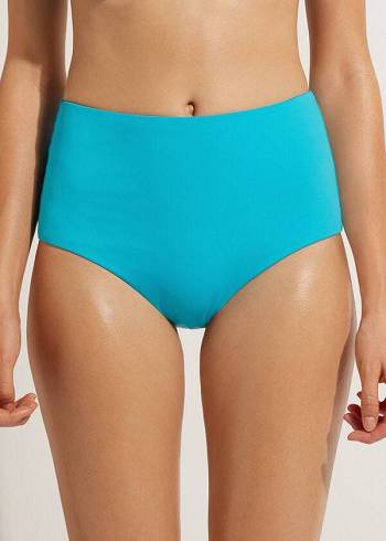 Abajo De Bikini Calzedonia High-Rise Shaping Indonesia Mujer Turquesa Verde | CO2739GL