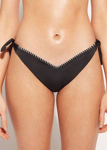 Abajo De Bikini Calzedonia High V-Cut Brazilian Mumbai Mujer Negras | CO2779WY