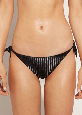 Abajo De Bikini Calzedonia Rhinestone String Shanghai Mujer Negras | CO2667HK