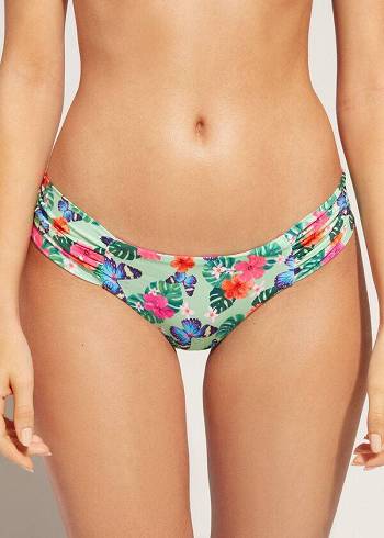 Abajo De Bikini Calzedonia Ruffled Brazilian Malibu Mujer Multicolor | CO2662XF