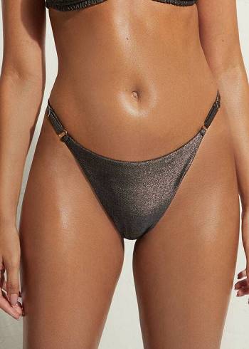 Abajo De Bikini Calzedonia Thin Sides Tanga Hollywood Mujer Negras | CO2562BC