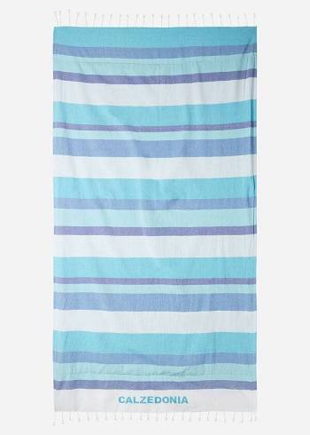 Accesorios Calzedonia Logo Beach Towel Mujer Azules Rayadas | CO2914OR