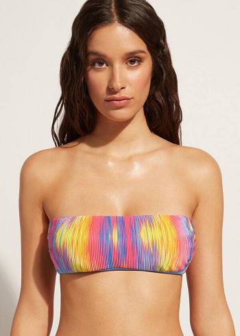 Arriba De Bikini Calzedonia Acolchado Bandeau Maiorca Mujer Multicolor | CO2377QZ