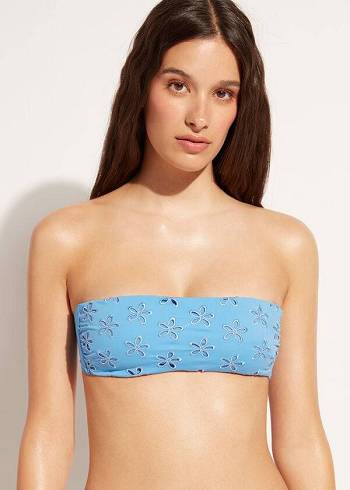 Arriba De Bikini Calzedonia Acolchado Bandeau Corfù Mujer Azules | CO2405NB