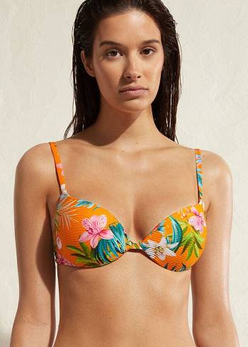 Arriba De Bikini Calzedonia Acolchado Push-Up Rio Eco Mujer Naranjas | CO2316PQ