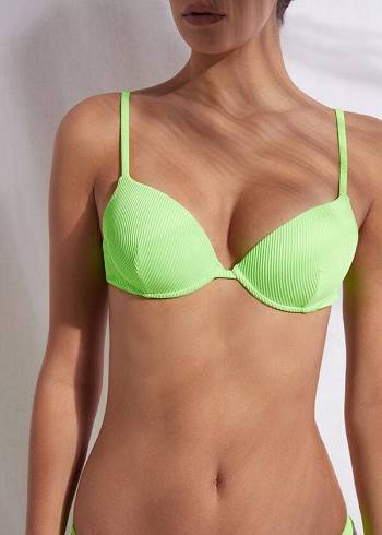 Arriba De Bikini Calzedonia Acolchado Push-up New York Mujer Verde | CO2319UT