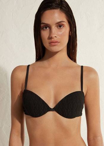 Arriba De Bikini Calzedonia Acolchado Push-Up Mykonos Mujer Negras | CO2324WY