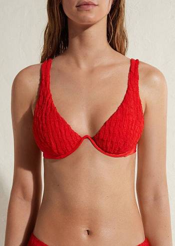 Arriba De Bikini Calzedonia Acolchado Push-up Marrakech Mujer Rojas | CO2328BC