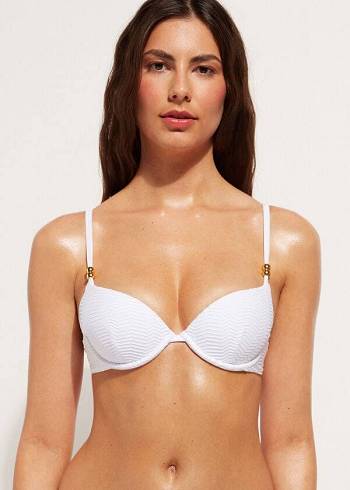 Arriba De Bikini Calzedonia Acolchado Push-Up Casablanca Mujer Blancas | CO2343OR