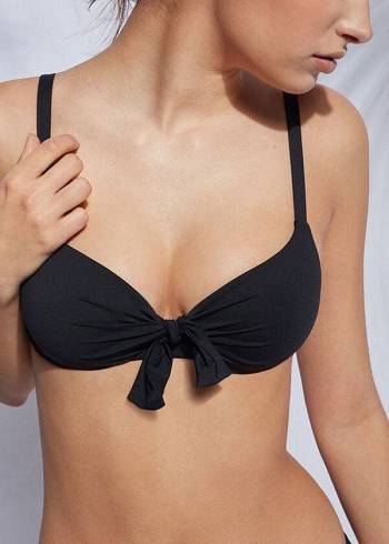 Arriba De Bikini Calzedonia Acolchado Push Up Indonesia Eco micro Mujer Negras | CO2368PQ