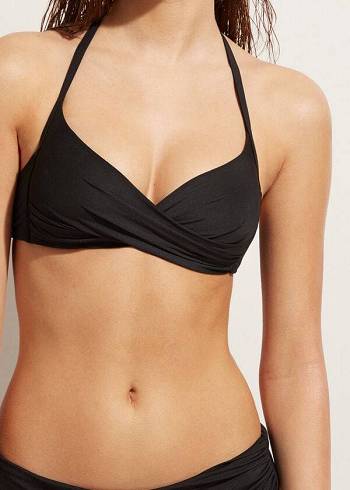 Arriba De Bikini Calzedonia Acolchado Triangle Indonesia Eco Sexy Mujer Negras | CO2267IS