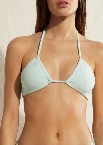 Arriba De Bikini Calzedonia Drawstring Bandeau Beverly Hills Eco Mujer Azules | CO2481QZ