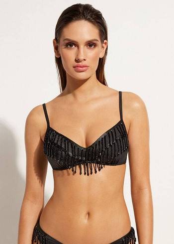 Arriba De Bikini Calzedonia Lightly Acolchado Tank-Estilo Taipei Mujer Negras | CO2411LH