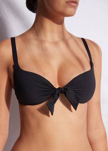 Arriba De Bikini Calzedonia Patrizia Indonesia Push-Up Mujer Negras | CO2253ZG