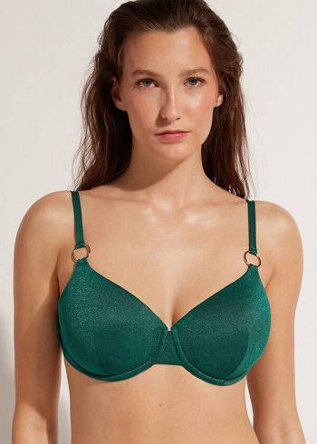 Arriba De Bikini Calzedonia Push Up Hollywood Mujer Verde | CO2247FM