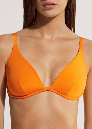 Arriba De Bikini Calzedonia Push Up Indonesia Eco Mujer Naranjas | CO2242OR