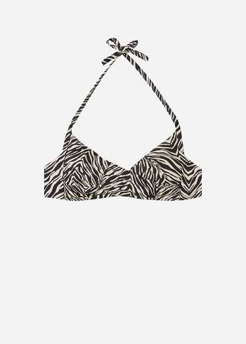 Arriba De Bikini Calzedonia Soft Acolchado Triangle Nairobi Mujer Negras | CO2221FM