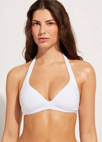 Arriba De Bikini Calzedonia Soft Acolchado Triangle Indonesia Mujer Blancas | CO2224JJ