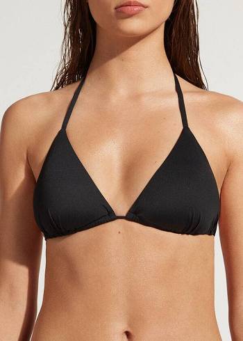 Arriba De Bikini Calzedonia String Triangle Indonesia Mujer Negras | CO2219SO