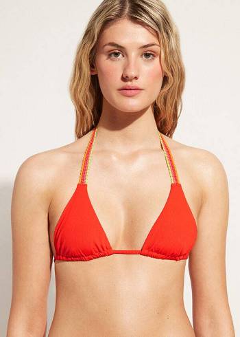 Arriba De Bikini Calzedonia String Triangle Berlino Mujer Rojas | CO2220DN