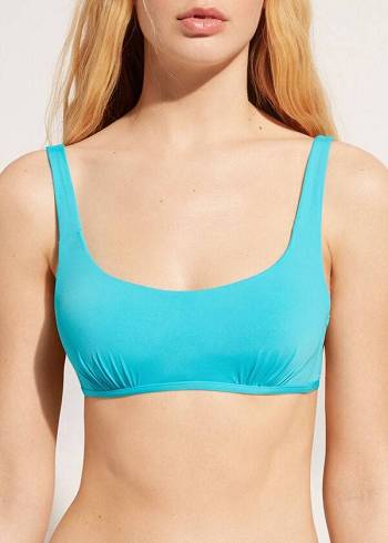 Arriba De Bikini Calzedonia Tank-Estilo Indonesia Mujer Turquesa Verde | CO2182QZ