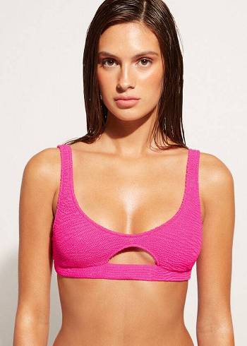 Arriba De Bikini Calzedonia Tank-style Cut Out Miami Mujer Rosas | CO2185RW