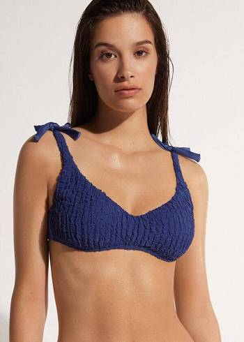 Arriba De Bikini Calzedonia Tank-style Marrakech Mujer Azul Marino | CO2178VD