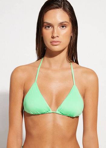 Arriba De Bikini Calzedonia Triangle String Indonesia Eco rosa Mujer Verde Menta | CO2149ZG