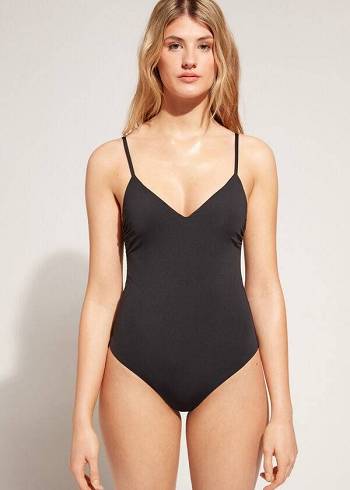 Bañadores Calzedonia Acolchado One-Piece Indonesia Mujer Negras | CO2013FM