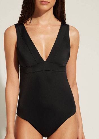 Bañadores Calzedonia One Piece Paola Mujer Negras | CO2022VD