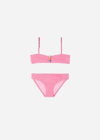 Bañadores Calzedonia Two-Piece Bandeau San Diego Niños Rosas | CO1123IS