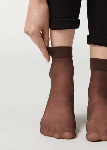 Calcetines Calzedonia 20 Denier Sheer Corta Mujer Cafe | CO1871WY