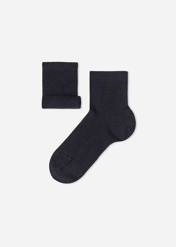 Calcetines Calzedonia Cashmere Blend Corta Niños Azules | CO1098OR