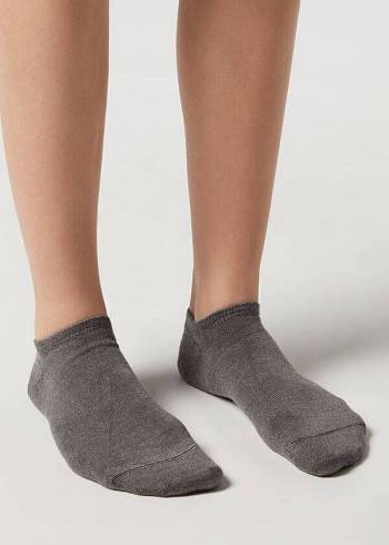 Calcetines Calzedonia Cashmere Blend No-Show Hombre Gris | CO1309SO