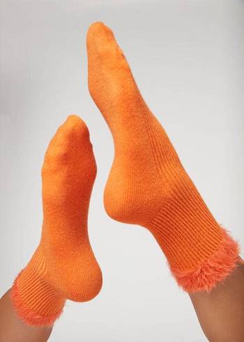 Calcetines Calzedonia Cashmere Corta with Soft Trim Mujer Naranjas | CO1832GL