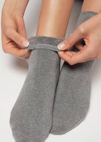 Calcetines Calzedonia Corta Algodon Thermal Mujer Gris | CO1698AP