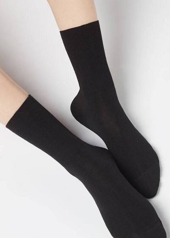 Calcetines Calzedonia Corta in Algodon with Cashmere Mujer Negras | CO1694UT